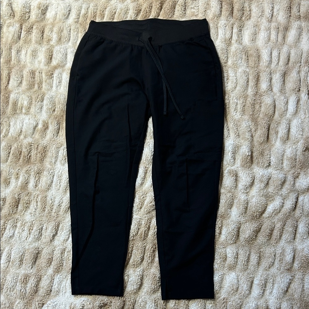 Black Slim Fit Mandala Scrub Pants